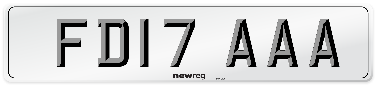 FD17 AAA Number Plate from New Reg